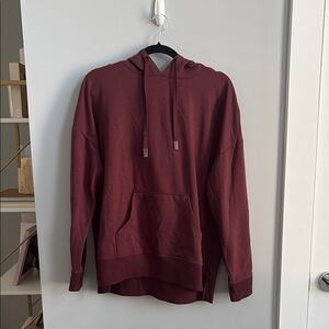 Athletic Works Red Burgundy Hoodie with Ribbed Cuffs